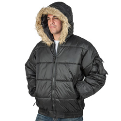 Bubble Jacket with Fur Hood Model# JK6000BK