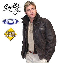 Brown Leather Jacket with Zip Model# 400