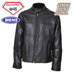 Buffalo Leather Motorcycle Jacket Model# GFMCSB