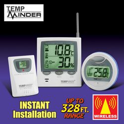 Temp Minder 3 Piece Wireless Weather Station Model# MRC890