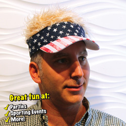 Flair Hair - Red, White & Blue with Blonde Model# FHVS2006-BLONDE