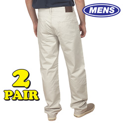 2 Pack Haggar Twill Pants Model# STONE