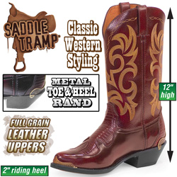 Saddle TrampĀ® Cherry Western Boots Model# MS-0035