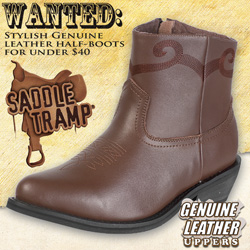 Saddle TrampĀ® Brown Western Half Boots Model# A8002-BROWN