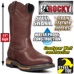 Rocky Steel Toe Wellington Boots Model# 6745