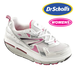 Womens Dr. Scholls White/Fuchsia Shoe Model# INSPIRE WHITE/FUCHSIA