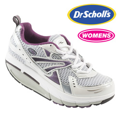 Womens Dr. Scholls White/Plum Shoe Model# INSPIRE WICKED/PLUM