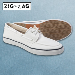 White Canvas Boat Shoe Model# 7280-WHITE