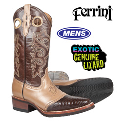 Lizard Saddle Vamp Boots&nbsp;&nbsp;Model#&nbsp;11171-09-CHOCOLATE