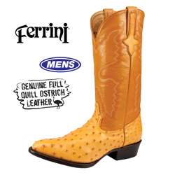 Mens Ferrini Ostrich Boot Model# 1011101