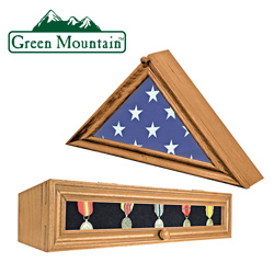 Wood Flag & Medal Display Boxes