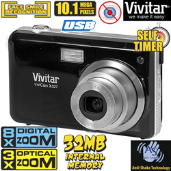 Vivitar Black 10.1 Megapixel Digital Camera With Kit Model# VX327BC-BLK-KIT
