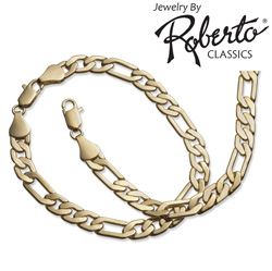 Italian Figaro 14k Gold Necklace and Bracelet Model# 6