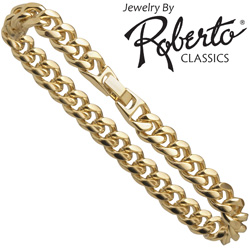 Oval Curb 14k Gold Bracelet Model# 11