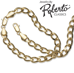 Curb 14k Gold Necklace and Bracelet Model# 13