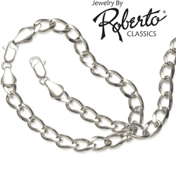 Curb Sterling Silver Necklace and Bracelet&nbsp;&nbsp;Model#&nbsp;13