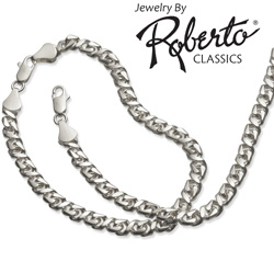 Figure-8 Sterling Silver Necklace and Bracelet&nbsp;&nbsp;Model#&nbsp;17