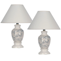 Pair of Ceramic Table Lamps Model# 609IV-2 PACK