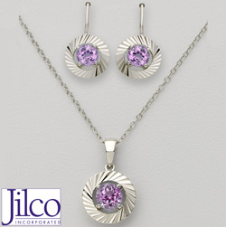 Amethyst Earring & Necklace Set Model# JS327-AM