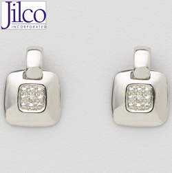 Diamond & Sterling Silver Door Knocker Earrings Model# JE784