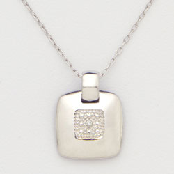 Diamond & Sterling Silver Door Knocker Necklace Model# JN784