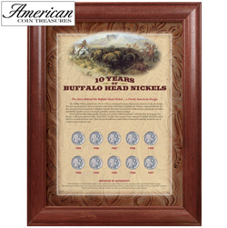 10 Years of Buffalo Nickels - Wood Frame Model# 157