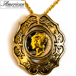 Mercury Dime Selective Plating Oval Pendant Model# 732