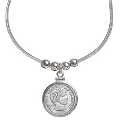 Sterling Silver Barber Dime Pendant Model# 1914