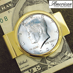 Half Dollar Goldtone Money Clip Model# 2212