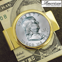 Half Dollar Goldtone Money Clip Model# 2213