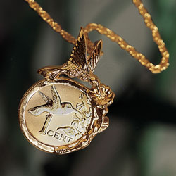 Hummingbird Goldtone Pendant Model# 5633