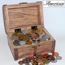 Treasure Chest with 100 Foreign Coins&nbsp;&nbsp;Model#&nbsp;7228