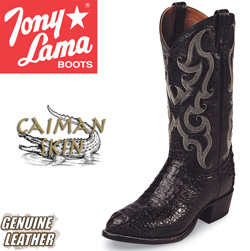 Tony Lama Black Caiman Boots&nbsp;&nbsp;Model#&nbsp;CZ1008