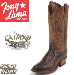 Tony Lama Cognac Caiman Boots Model# CZ1052