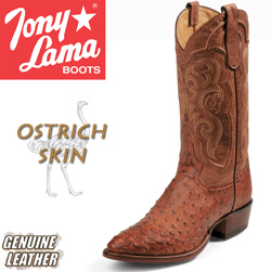 Tony Lama Cognac Ostrich Boots Model# CZ8963
