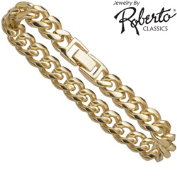Oval Curb 14K Gold Bracelet Model# 12