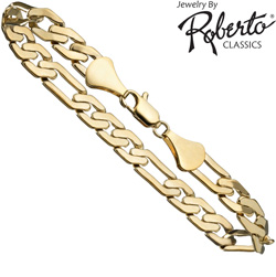 Italian Figaro 14k Gold Bracelet&nbsp;&nbsp;Model#&nbsp;7