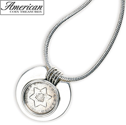 Sterling Silver Three-Cent Piece Coin Pendant Coin Jewelry Model# 5069
