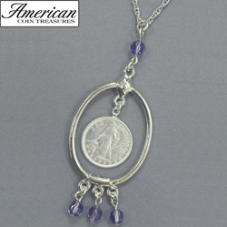 10 Centavo Philippine Coin Silvertone Necklace&nbsp;&nbsp;Model#&nbsp;7381