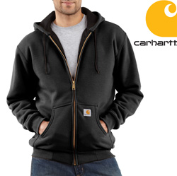 CarharttĀ® Zip Front Hooded Sweatshirt - Black Model# J149