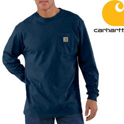 Carhartt® Long-Sleeve Workwear Shirt - Navy&nbsp;&nbsp;Model#&nbsp;K126