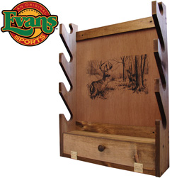 Wooden 4-Gun Rack with Storage Compartment&nbsp;&nbsp;Model#&nbsp;TC28-01