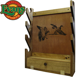 Wooden 4-Gun Rack with Storage Compartment Model# TC28-05