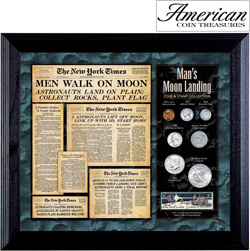 New York Times Man Lands on the Moon Coin... Stamp Collection Model# 50054