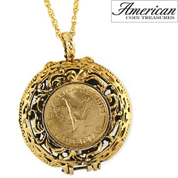 Mustard Seed Locket Angel Coin Pendant Model# 11332