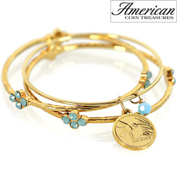 Hummingbird Coin Bangle Bracelet Set&nbsp;&nbsp;Model#&nbsp;11373