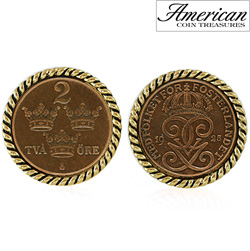 Swedish Coin ORE Crown Cufflinks&nbsp;&nbsp;Model#&nbsp;11364