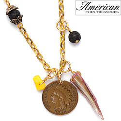 Dome Indian Head Cent and Natural Stone Pendant Model# 11326