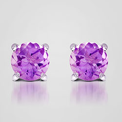 Purple Amethyst Stud Earrings Model# JE649-AM