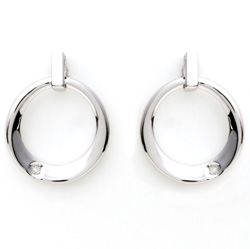 Sterling Silver and Diamond Contemp Earrings&nbsp;&nbsp;Model#&nbsp;JE843